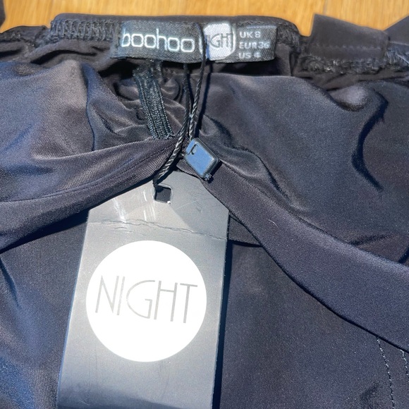 BOOHOO Black Long Dress with cut outs, shorts underneath. Size 4 with tags! - Picture 5 of 5